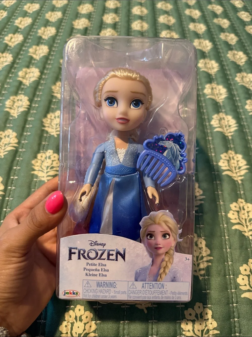 Disney Elsa Petite Doll in Light Blue Dress with Purple Comb
